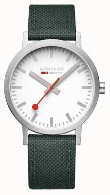 Mondaine Klassiek parkgroen horloge met textielband van 40 mm A660.30360.17SBS