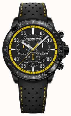 Raymond Weil Heren tango 300 zwart en geel chronograaf horloge 8570-BKR-05275