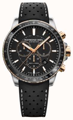 Raymond Weil Heren tango 300 zwart en roségouden horloge 8570-R51-20001