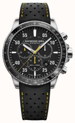 Raymond Weil Heren tango horloge met zwarte en gele rubberen band 8570-SR2-05207
