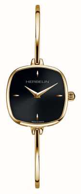 Herbelin Fil dames zwarte wijzerplaat gouden pvd armband armband horloge 17207BP14