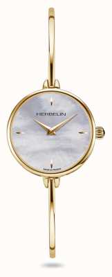 Michel Herbelin Fil dames moeder van peal gouden pvd armband horloge 17206/BP19