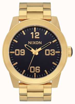 Nixon Korporaal goud/indigo roestvrij stalen horloge A346-2033-00