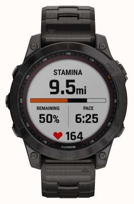 Garmin Fenix 7 saffier zonne-energie | koolstofgrijs dlc titanium | carbon grijze titanium armband 010-02540-39