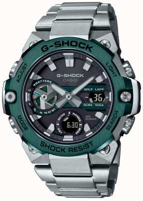 Casio G-shock g-steel carbon core guard bluetooth roestvrij staal groene ring horloge GST-B400CD-1A3ER