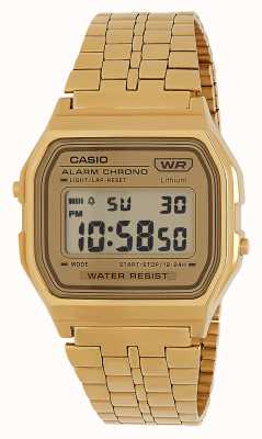 Casio Verguld digitaal horloge in vintage-stijl A158WETG-9A