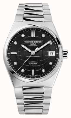 Frederique Constant Highlife dames automatisch horloge van roestvrij staal met zwarte wijzerplaat FC-303BD2NH6B