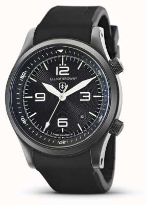 Elliot Brown Canford | zwarte wijzerplaat | horloge met zwarte rubberen band 202-004-R06