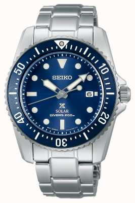 Seiko Prospex compact solar 38 mm horloge met blauwe wijzerplaat SNE585P1