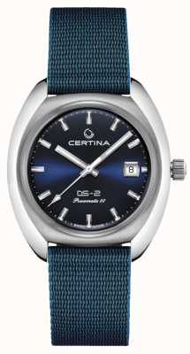 Certina Ds-2 powermatic 80 blauwe wijzerplaat blauwe nato C0244071804100