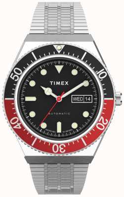 Timex M79 automatisch 40 mm zwarte wijzerplaat zwarte en rode topring TW2U83400