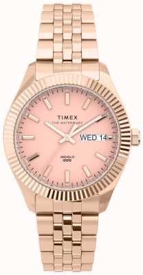 Timex Waterbury boyfriend 36 mm roestvrijstalen kast roségoudkleurige armband TW2U78400