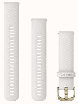 Garmin Snelspanband (20 mm) ivoorkleurige siliconen / crèmekleurige hardware - alleen band 010-12932-53