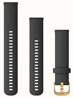 Garmin Snelspanband (20 mm) zwarte siliconen / gouden hardware - alleen band 010-12932-13