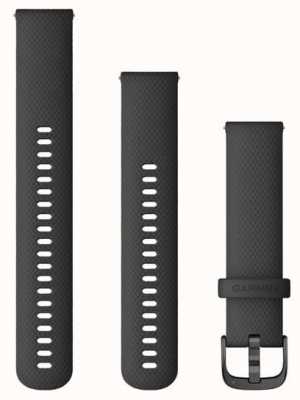 Garmin Snelspanband (20 mm) zwart siliconen / leisteen hardware - alleen band 010-12932-11