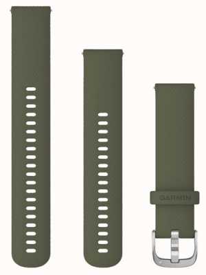 Garmin Snelspanband (20 mm) mossilicone / zilveren hardware - alleen band 010-12924-11