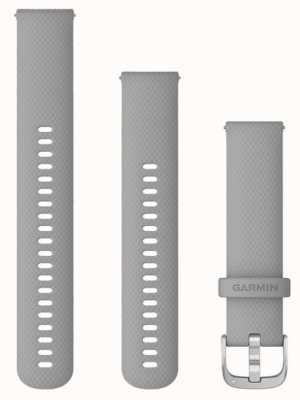 Garmin Snelspanband (20 mm) poedergrijze siliconen / zilveren hardware - alleen band 010-12924-00
