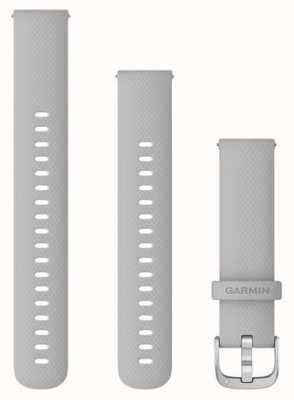 Garmin Snelspanband (18 mm) mistgrijs siliconen / zilveren hardware - alleen band 010-12932-0C