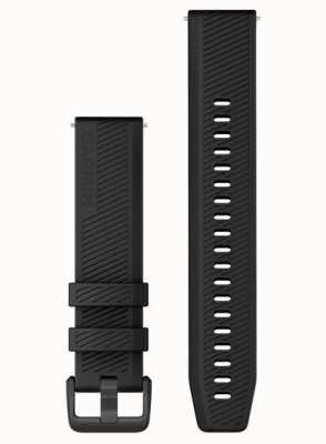Garmin Snelspanband (20 mm) zwarte siliconen / zwarte roestvrijstalen hardware - alleen band 010-12926-00