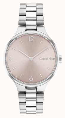 Calvin Klein Roze sunray wijzerplaat roestvrij stalen armband 25200129
