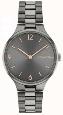 Calvin Klein Grijze wijzerplaat | pvd | gekoppeld armband horloge 25200130