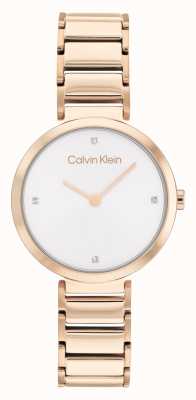 Calvin Klein T-bar horloge roségouden roestvrijstalen armband 25200140