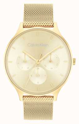 Calvin Klein Multifunctioneel dag- en datumgouden stalen horloge 25200103