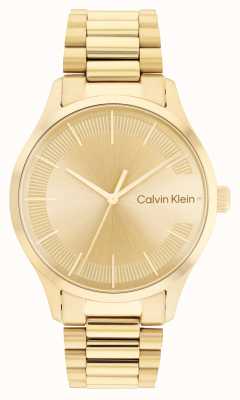 Calvin Klein Gouden wijzerplaat | gouden roestvrijstalen armband 25200038