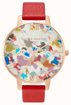 Olivia Burton Pop-art horloge en verwisselbare roségouden mesh armbandenset OBGSET152