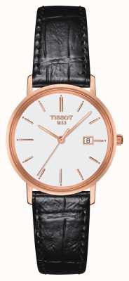 Tissot Goldrun dame 18k gouden horloge met witte wijzerplaat T9222107601100