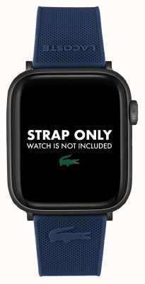 Lacoste Apple watch band (42/44/45mm) blauw siliconen 2050008
