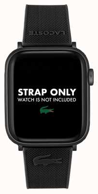 Lacoste Apple watch band (42/44mm) zwart siliconen 2050009