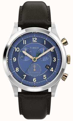 Timex Waterbury traditioneel chronograaf 42 mm horloge met leren band TW2V28600