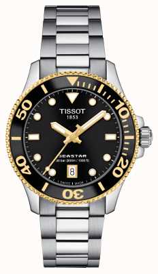 Tissot Seastar 1000 | 36 mm zwarte wijzerplaat | | roestvrijstalen armband T1202102105100