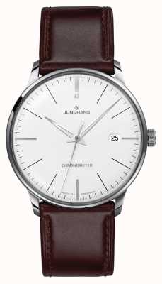 Junghans Heren meister chronometer bruine lederen band saffierglas ex-display 27/4130.02 EX-DISPLAY
