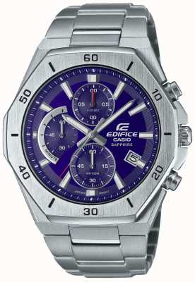 Casio Edifice blauwe wijzerplaat roestvrij stalen horloge EFB-680D-2BVUEF