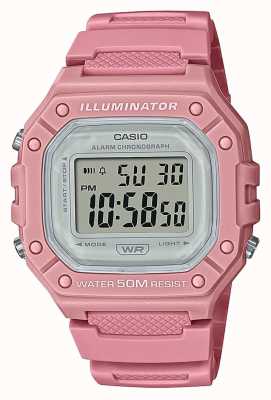 Casio Collectie roze hars digitaal horloge W-218HC-4AVEF