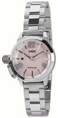 U-Boat Classico 30 roze parelmoer horloge 8898