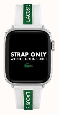 Lacoste Apple watch band wit en groen siliconen 2050003