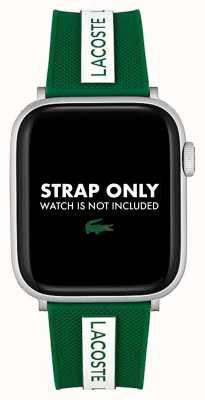 Lacoste Apple watch band (42/44/45mm) groen en wit silicone 2050005