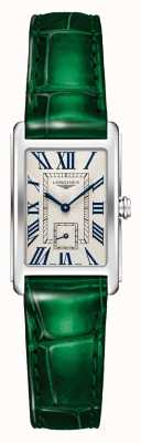 LONGINES Dolcevita groene leren band rechthoek wijzerplaat L5255471A