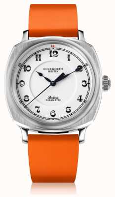Duckworth Prestex Bolton verimatisch | automatisch | witte wijzerplaat | oranje rubberen band D703-02-OR