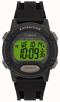 Timex Heren | expeditie | digitaal | bruine leren band | TW4B24500