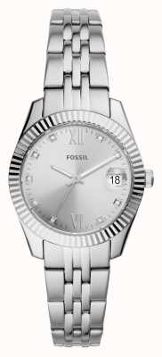 Fossil Dames | zilveren wijzerplaat | kristallen set | roestvrijstalen armband ES4897