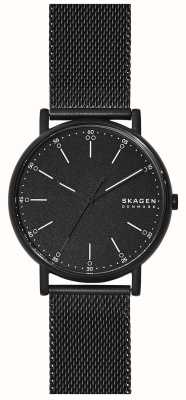 Skagen Signatur zwart monochroom Milanees mesh-horloge voor heren SKW6579