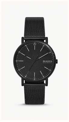 Skagen Signatur zwart monochroom Milanees mesh-horloge voor heren SKW6579