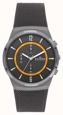 Skagen Melbye chronograaf antracietkleurig roestvrijstalen mesh horloge SKW6804