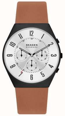 Skagen Heren grenen chronograaf medium bruin leren horloge SKW6823