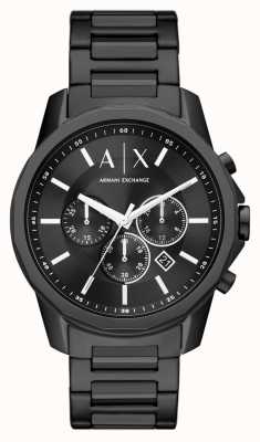 Armani Exchange Zwarte chronograaf wijzerplaat | zwarte roestvrijstalen armband AX1722