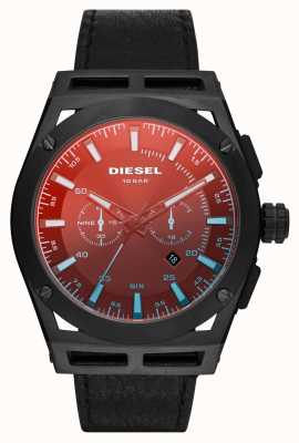 Diesel Tijdschema chronograaf zwart lederen horloge DZ4544